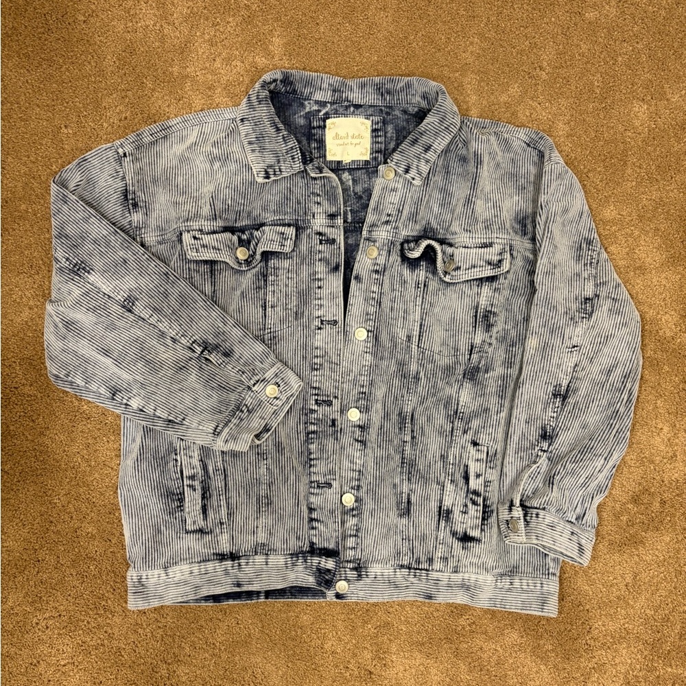 Altar’d State Corduroy Jacket Womens L Blue Oversized Cotton Boxy Retro Grunge
